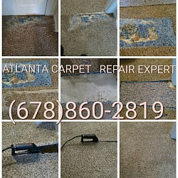 Doorway Carpet Patch for Pet Damaged Carpet on the Northside of Atlanta, Ga.