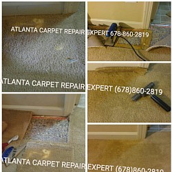 Carpet patch repair service for bleach damaged carpet in Atlanta, Ga